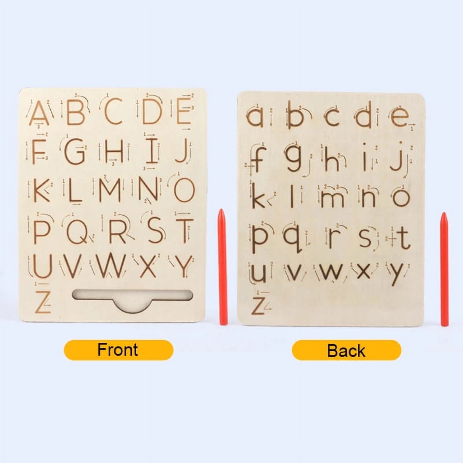 Wooden Letters Practicing Board, Wooden Alphabet Tracing Board Double-Sided  Toddlers and Preschool Learning Toys Learning to Write ABC for Kids Ages 3-5  Years Old Kids 